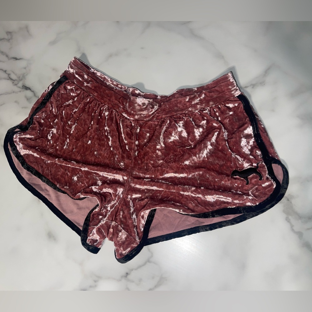 PINK Victoria's Secret Velvet Shorts in Blush and Black